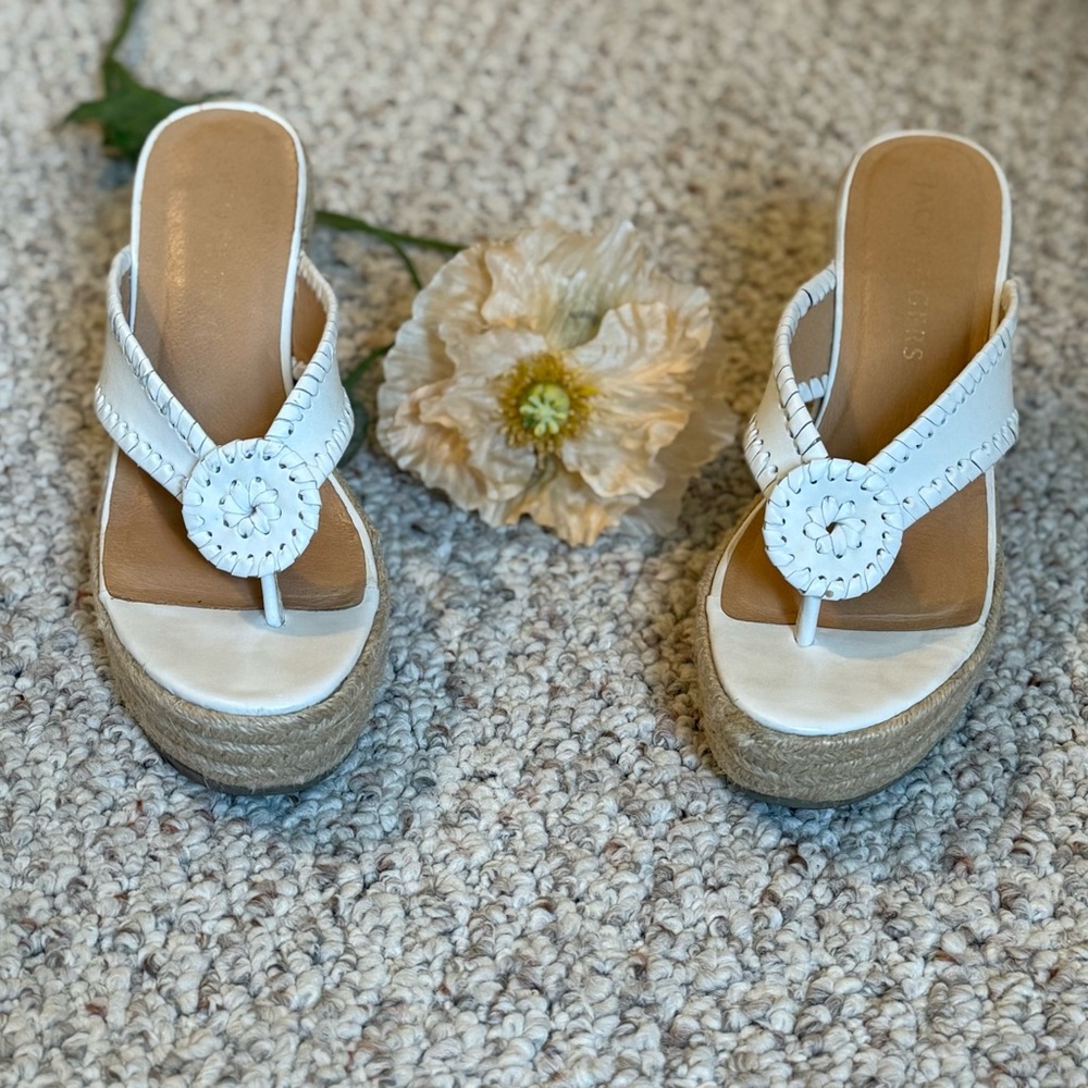 Jack Rogers White Espadrille Sandals